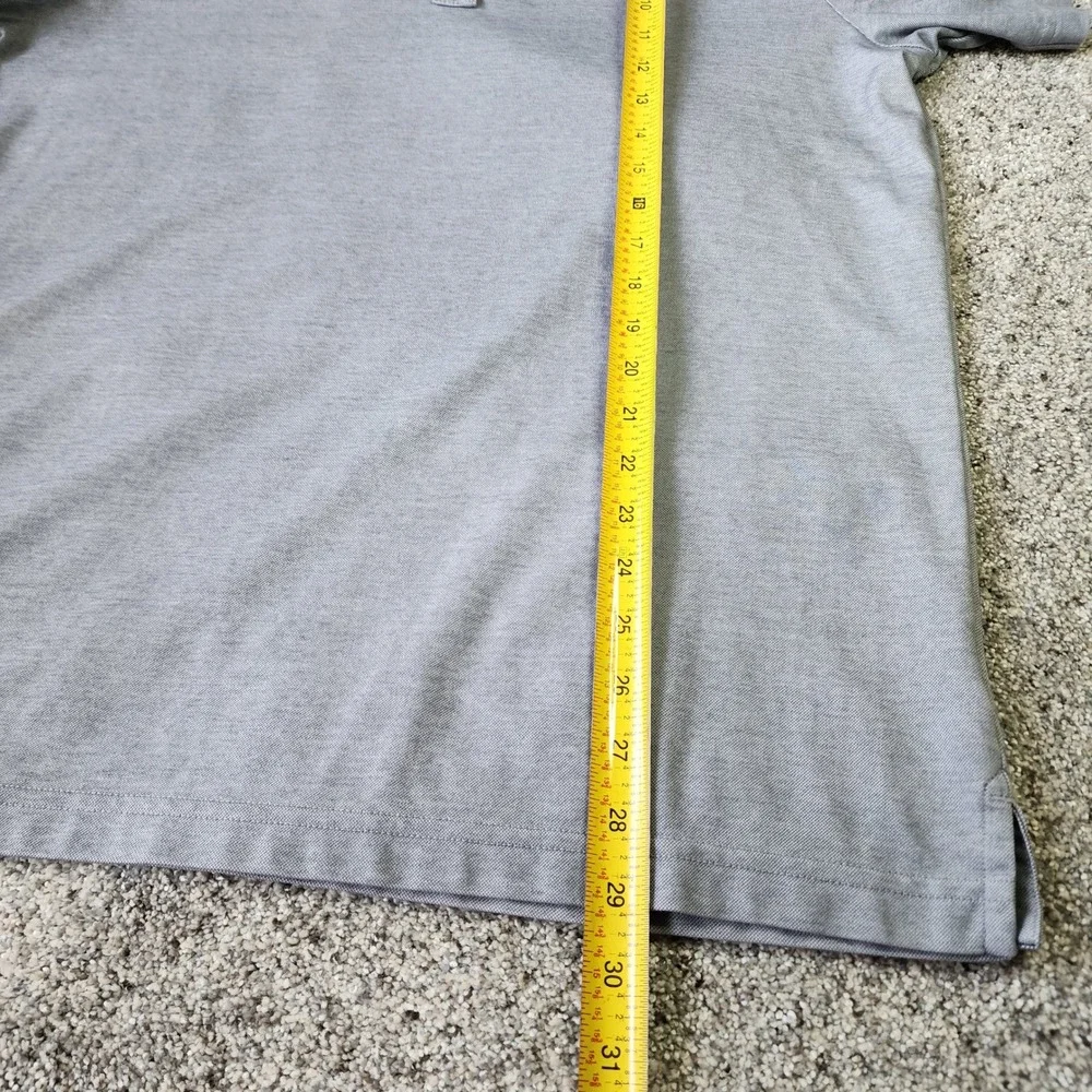 TravisMathew Polo Shirt Mens Large Grey Pima Cotton Barclay Logo Excellent
